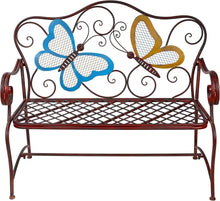 Load image into Gallery viewer, Outdoor 2-Person Butterfly Garden Bench: 45&quot; x 23&quot; Patio Seating