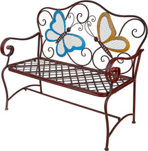 Load image into Gallery viewer, Outdoor 2-Person Butterfly Garden Bench: 45&quot; x 23&quot; Patio Seating