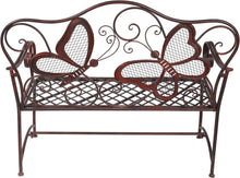 Load image into Gallery viewer, Outdoor 2-Person Butterfly Garden Bench: 45&quot; x 23&quot; Patio Seating