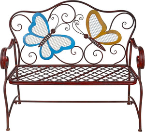 Outdoor 2-Person Butterfly Garden Bench: 45" x 23" Patio Seating