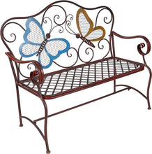 Load image into Gallery viewer, Outdoor 2-Person Butterfly Garden Bench: 45&quot; x 23&quot; Patio Seating