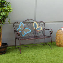 Load image into Gallery viewer, Outdoor 2-Person Butterfly Garden Bench: 45&quot; x 23&quot; Patio Seating