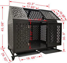 Load image into Gallery viewer, Heavy Duty Dog Crate Kennel, Metal Cage with Roof, Locks &amp; Wheels, 45&#39;&#39; Black