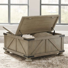 Load image into Gallery viewer, Farmhouse Square Coffee Table with Lift Top Storage, Grayish Brown, 36&quot; x 36&quot; x 18&quot;