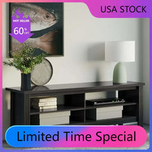 Load image into Gallery viewer, Black Wood Farmhouse TV Stand 65 Inch TV Cabinet 55-60 inch TV Living Room