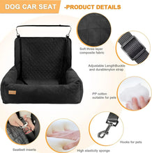 Load image into Gallery viewer, Safe and Comfortable Dog Car Seat Bed for Small to Mid Dogs, Adjustable Straps