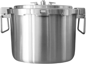 Extra Large Stainless Steel Pressure Cooker: 37 Quart Canning Pot with Rack & Lid