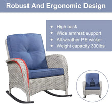 Load image into Gallery viewer, 3 Pieces Patio Furniture Sets Rocking Chairs | Outdoor Wicker Rockers