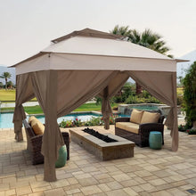 Load image into Gallery viewer, Instant Gazebo Tent with 4 Sidewalls, Outdoor Canopy Shelter, Beige, 11x11 ft, Carry Bag