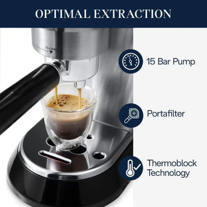 De'Longhi Dedica EC680M Espresso Machine: Coffee/Cappuccino Maker, Milk Frother