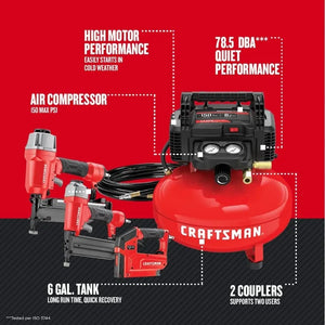 6 Gallon Pancake Compressor Combo Kit 3 Tool CMEC3KIT Power & Hand Tools