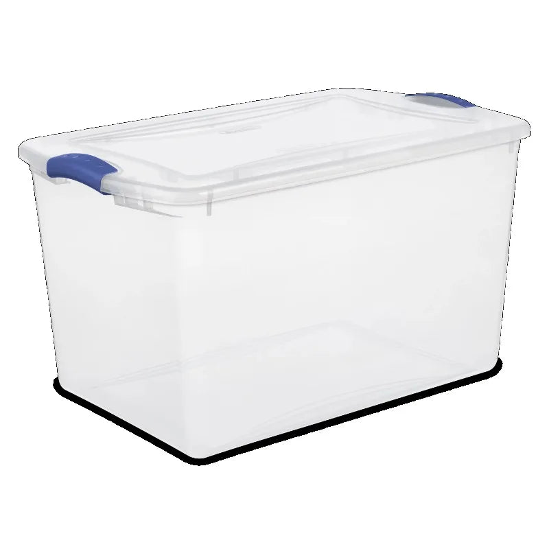 Stadium Blue 66 Quart Latch Box Plastic Set of 6 - Storage Organization