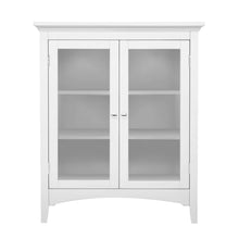 Load image into Gallery viewer, White Home Wooden Floor Cabinet 2 Glass Doors - Stylish Storage Solution