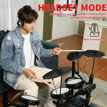 Load image into Gallery viewer, Electronic Drum Set for Beginner | Quiet Mesh Pads, 15 Kits, 195 Sounds, Sticks, Throne