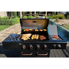 Load image into Gallery viewer, 4 Burner Propane Gas BBQ Grill APG-A40409S0LB-2 Searing Side Burner 52000 BTU