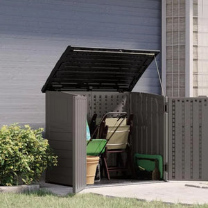 Natural Wood-Like Outdoor Storage Shed 4' x 2' for Trash Cans Patio Lawn & Garden