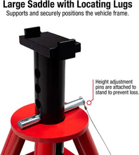 Load image into Gallery viewer, Sunex 1310 Pair of 10-Ton Medium Height Pin Type Jack Stands