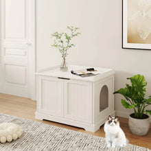 Load image into Gallery viewer, Cat Litter Box Furniture Hidden Enclosure Washroom Storage Bench Pet Crate Modern Wood