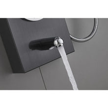 Load image into Gallery viewer, LED Shower Panel Tower, Black Stainless Steel Rain Massage System w/ Body Jets