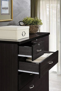 7-Drawer Cabinet: Chocolate Finish, Big Drawers, Locks, Hanging Rods