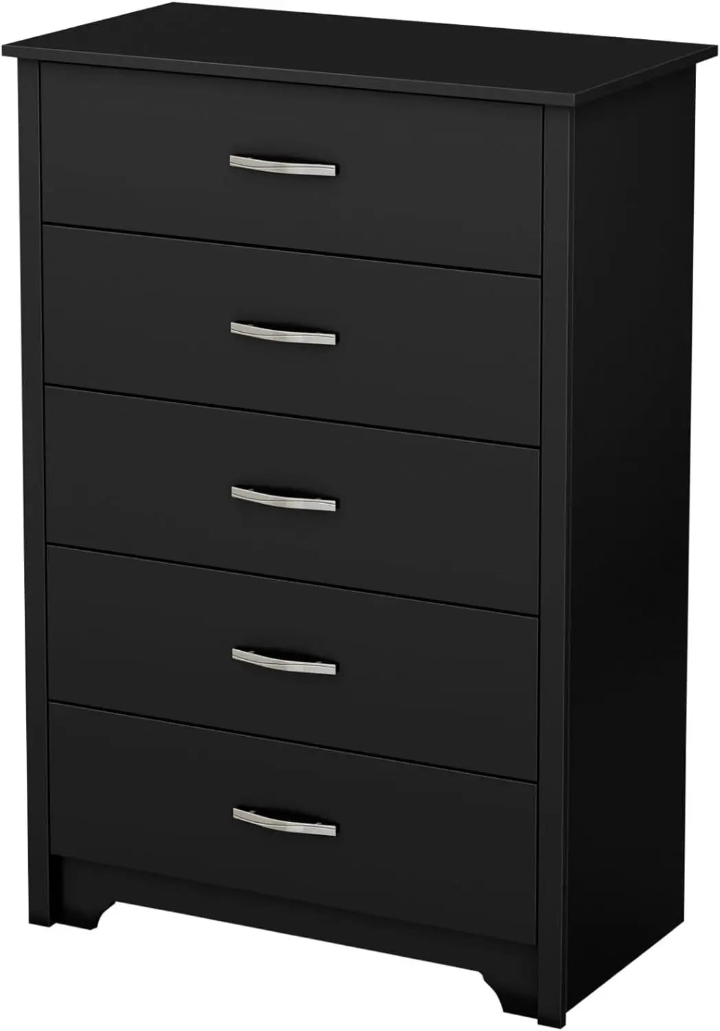 Pure Black Bedroom Furniture Five-Drawer Chest Dresser Dressing Table