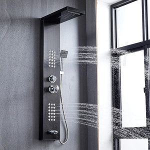 Multi-Function Shower Panel Tower - Stainless Steel Rainfall Waterfall System