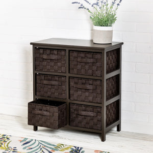 Black Woven Strap 6 Drawer Chest