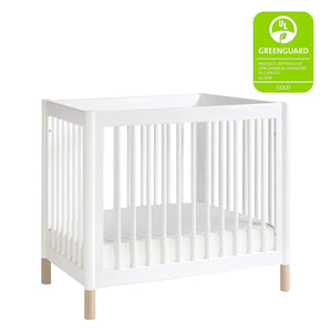 Convertible Mini Crib 4-in-1 | White & Washed Natural | Greenguard Gold Certified