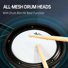 Load image into Gallery viewer, Electronic Drum Set for Beginner | Quiet Mesh Pads, 15 Kits, 195 Sounds, Sticks, Throne