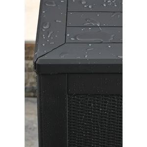 X-Large Resin Outdoor Storage Deck Box 134 Gal. Charcoal Decorative Pattern