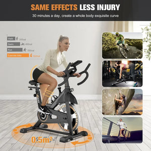 Exercise Bike with Cushioned Seat | Indoor Cycling for Home Cardio Workouts, LCD Display