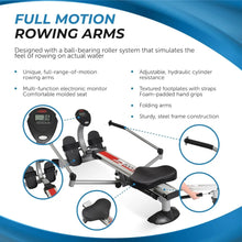 Load image into Gallery viewer, Hydraulic Rowing Machine with Smart Workout App | Cylinder Resistance Rower up to 300 lbs