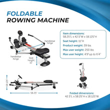 Load image into Gallery viewer, Hydraulic Rowing Machine with Smart Workout App | Cylinder Resistance Rower up to 300 lbs