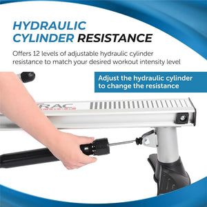 Hydraulic Rowing Machine with Smart Workout App | Cylinder Resistance Rower up to 300 lbs