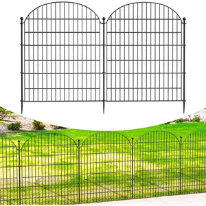 10-Pack Decorative Garden Metal Fence - 32" x 23.6 Ft Sections, Animal Barrier