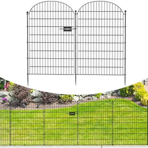 10-Pack Decorative Garden Metal Fence - 32" x 23.6 Ft Sections, Animal Barrier