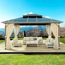 Load image into Gallery viewer, Large 12&#39;x16&#39; Outdoor Gazebo - Double Roof Canopy w/Curtains, Netting for Patio