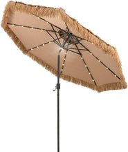 Load image into Gallery viewer, Lighted Patio Umbrella - 10ft with 32 LED Lights, 8 Ribs, Tilt Adjustment