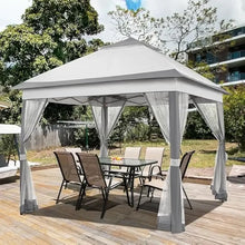 Load image into Gallery viewer, 11x11 Ft Outdoor Gazebo, Pop Up Canopy Shelter, Instant Patio Tent with 4 Sandbags