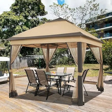 Load image into Gallery viewer, 11x11 Ft Outdoor Gazebo, Pop Up Canopy Shelter, Instant Patio Tent with 4 Sandbags