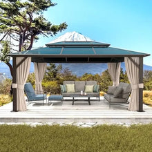 Load image into Gallery viewer, Large 12&#39;x16&#39; Outdoor Gazebo - Double Roof Canopy w/Curtains, Netting for Patio