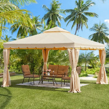 Load image into Gallery viewer, 10x20 Ft Outdoor Gazebo - Double Roof, Steel Frame, Netting, Shade Curtains for Garden