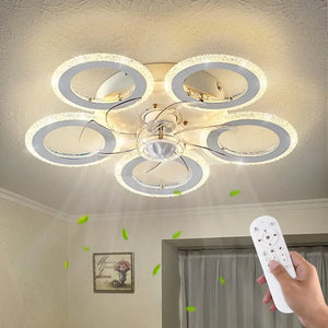 24-Inch Ceiling Fan with Lights - Remote Control, 6 Speeds, 3 Light Colors, Low Profile