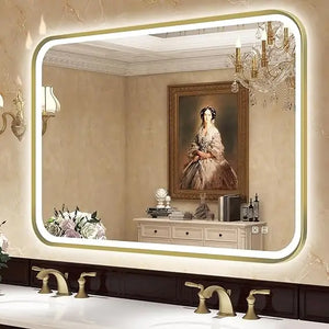 Oversized Bathroom Mirror - 32"x24" with Metal Frame, 3 Color Temp LED Lights