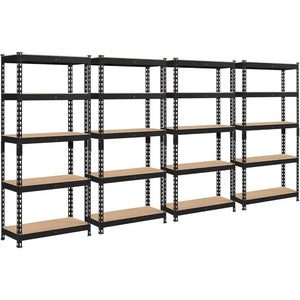 4-Pack 5-Tier Metal Utility Shelves - Adjustable Garage Storage Shelving Unit