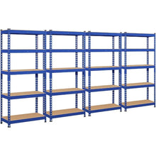 Load image into Gallery viewer, 4-Pack 5-Tier Metal Utility Shelves - Adjustable Garage Storage Shelving Unit