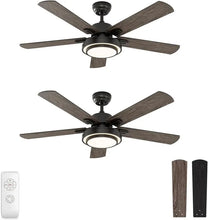 Load image into Gallery viewer, 52&quot; Brushed Nickel Ceiling Fan - Remote Control, Dimmable LED Lights