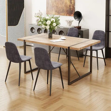 Load image into Gallery viewer, &quot;Modern 55-Inch Wooden Dining Table Set with 4 Fabric Chairs for Kitchen/Dining