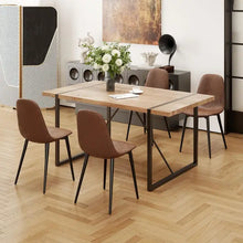 Load image into Gallery viewer, &quot;Modern 55-Inch Wooden Dining Table Set with 4 Fabric Chairs for Kitchen/Dining