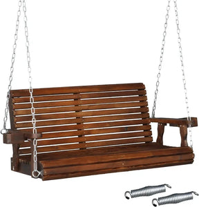 Durable Wooden Patio Swing Chair Bench - 880 LBS Capacity for Courtyard & Garden